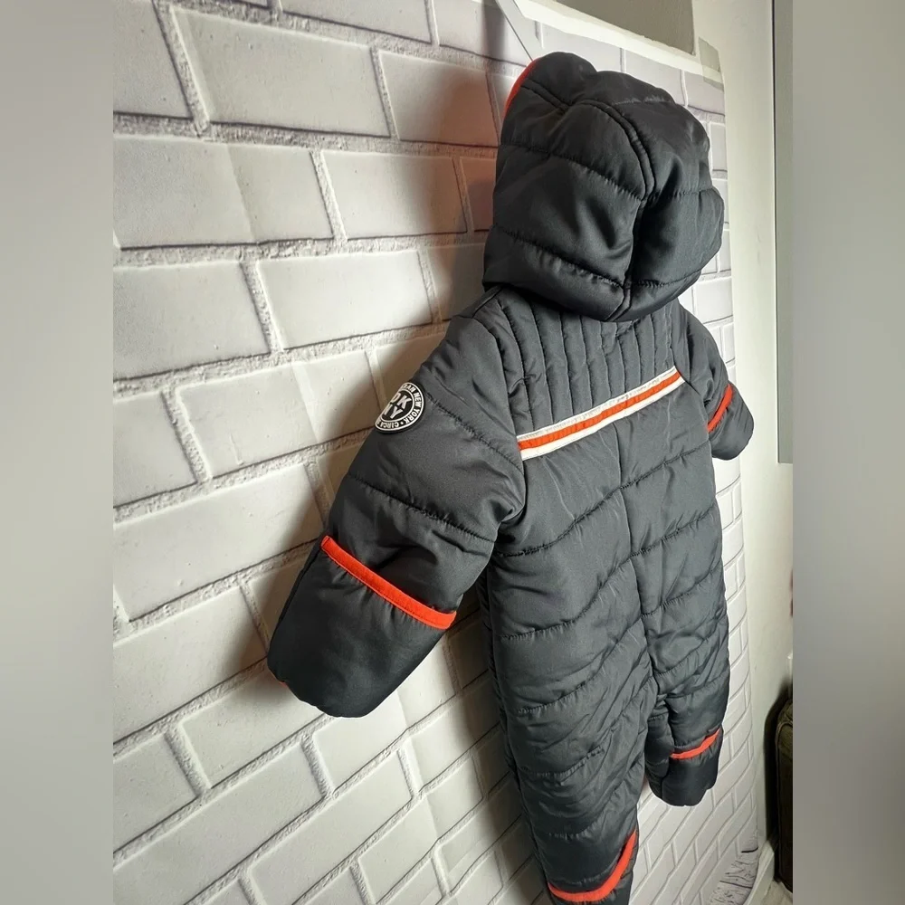 DKNY Kids One Piece puffer coat jacket snowsuit - Dark Gray/size 12months